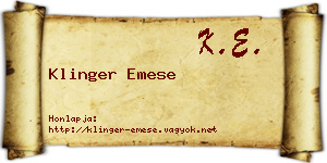 Klinger Emese névjegykártya
